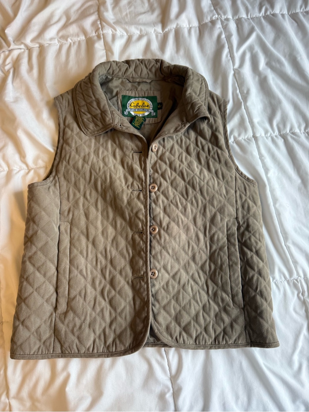 Cabela's Quilted Brown Kids Vest with Button Front